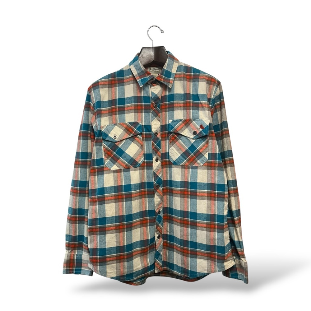 L.L. Bean Multicolor Katahdin Plaid Button-Up Shirt, Medium